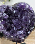 Deep purple Amethyst Heart - Metal Stand included - HST0245