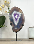 Agate & Amethyst Geode Slice on Metal Stand - MWS2921
