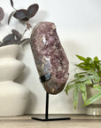 Natural Pink Amethyst Cluster with Stalactite Formations on Stand - MWS3170