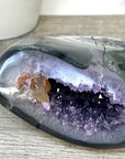 Natural amethyst & Agate Stone Geode with polished Shell - STGE0081
