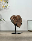 Natural Orange Tone Quartz Druzy Stone Heart - HST0327