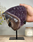 Natural Amethyst Geode, Stunning Metallic Stand Included - MWS1753