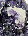 Amethyst Crystal Geode with Deep Purple Crystals and Calcite Formation - MWS2837