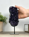 A grade Uruguayan Amethyst Geode with Metallic Stand - MWS2428