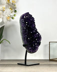 Deep Purple Amethyst Cluster on Metal Stand - MWS2781