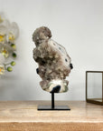 Rare Jasper & Quartz Druzy Stalactite Covered with Calcite Crystals - MWS0383