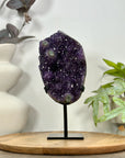 Natural Deep Purple Amethyst Cluster on Metal Stand - MWS3104