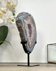 Agate Geode Slice with Amethyst Core – Unique Natural Display Piece - MWS2922
