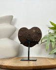 Natural Amethyst Crystal Heart with Metal Stand - HST0345