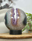 Huge Natural Amethyst & Agate Sphere Geode - SPH0169