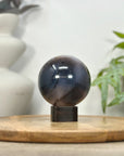 Banded Agate & Druzy Quartz Sphere Geode - SPH0206