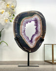 Amethyst Geode Slice Portal with Purple Crystal Center for Home Decor - MWS2657