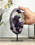 Amethyst Geode with Deep Purple Crystals and Calcite Formation - MWS2853