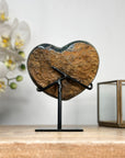 Natural Amethyst Stone Heart with Metal Stand - HST0255