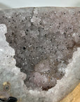 Natural Sugar Quartz Geode Mineral Specimen on Metal Stand - MWS3129