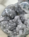 Grey Quartz Geode from Uruguay - Stand included - MWS3293