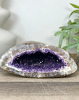 Natural Amethyst Geode with Polished Quartz Shell - STGE0049