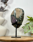 Amethyst & Green Jasper Geode on Metal Stand - MWS3101