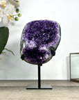 Amethyst Crystal Cluster with Deep Purple Druzy – Natural Mineral Display Piece - MWS2891