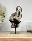 Rare Jasper & Quartz Druzy Stalactite Covered with Calcite Crystals - MWS0383
