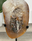 Rare Quartz Portal on Metal Stand with Green tone Druzy Crystals - MWS2902