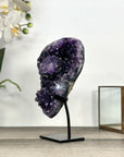 Uruguayan Amethyst Crystals Specimen on Metal Stand - MWS2816