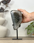 Natural Green Quartz Geode on Metal Stand - MWS3183