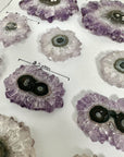 Unique Amethyst Stalactite Slices Set - Natural Crystal for Handmade Jewelry - STS0082