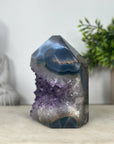 Natural Amethyst & Blue Agate Stone Tower - STP0183