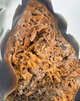 Natural Agate Stone Leaf Carving with Rar Quartz Formation - MWS2497