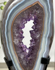 Unique Large Blue Banded Agate & Amethyst Portal - MWS1956