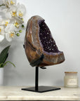 Beautiful Natural Amethyst Stone Geode with Metalllic Stand - MWS2044