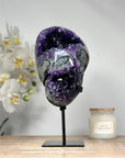Beautiful Natural Amethyst Geode, Metal Stand Included - MWS1764