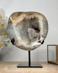 Natural Quartz Geode with Calcite Crystal Formation - MWS1989