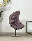 Amethyst & Agate Moon Carving - Stand Icnluded - MWS2578