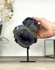 Amethyst Geode with Deep Purple and Green Bands – Natural Display Piece on Stand - MWS2817