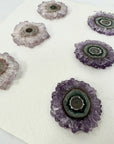 Natural Amethyst & Quartz Stalactite Slices Wholesale Flat - Ideal for Pendants - STS0043