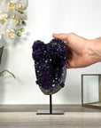 Deep Purple Amethyst Stalactite Formation on Metal Stand - MWS2729