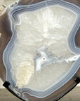 Agate Slice with Blue and White Bands on Stand - MWS2659