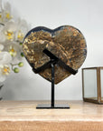 Natural Amethyst & Agate Stone Heart Carving - HST0249