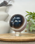 Amethyst & Banded Agate Sphere Geode with Druzy Crystal Cavity - SPH0182