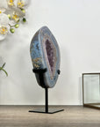 Blue Banded Agate & Amethyst Stone Slice - MWS3015