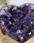 Deep purple Amethyst Heart - Metal Stand included - HST0245