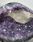 Natural Amethyst Geode With Calcite on Metal Stand - MWS2721
