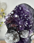 Natural Amethyst Cluster with Calcite & Black Hematite Formation - MWS1799