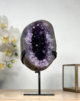 Natural Amethyst & Agate Geode with Metal Stand - MWS1901