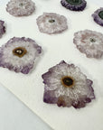 Wholesale Amethyst Stalactite Slices for Jewelry Making - Bulk Flat Set - STS0044