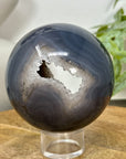 Banded Agate & Quartz Druzy Sphere Geode - SPH0154
