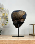 Natural Quartz & Agate Geode with Metal Stand - MWS1858