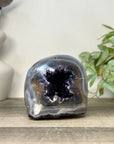 Deep Purple Amethyst & Blue Banded Agate Stone Geode from Uruguay - STGE0063